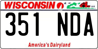 WI license plate 351NDA