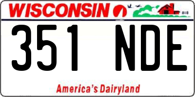 WI license plate 351NDE