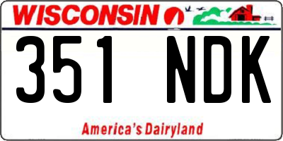 WI license plate 351NDK