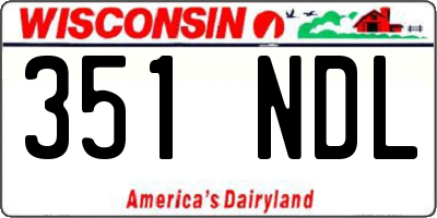 WI license plate 351NDL