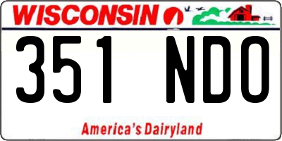 WI license plate 351NDO