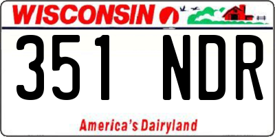 WI license plate 351NDR