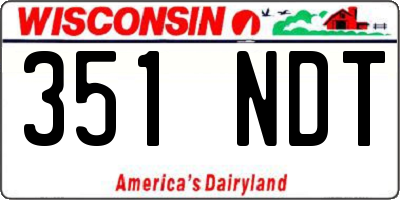 WI license plate 351NDT