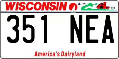 WI license plate 351NEA