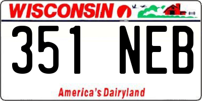WI license plate 351NEB