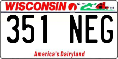 WI license plate 351NEG