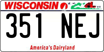 WI license plate 351NEJ