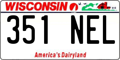 WI license plate 351NEL