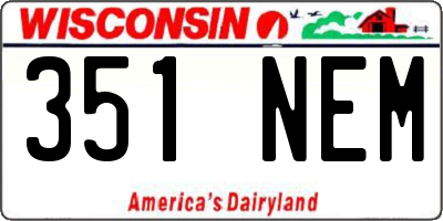 WI license plate 351NEM