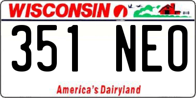 WI license plate 351NEO