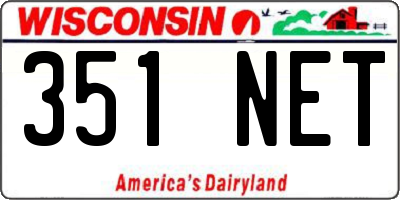 WI license plate 351NET