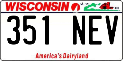 WI license plate 351NEV