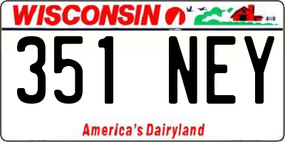 WI license plate 351NEY