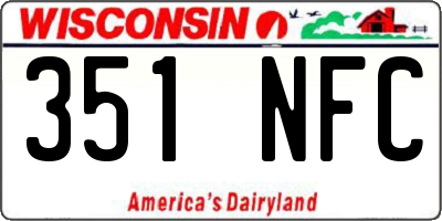 WI license plate 351NFC