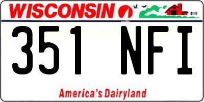 WI license plate 351NFI