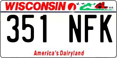 WI license plate 351NFK