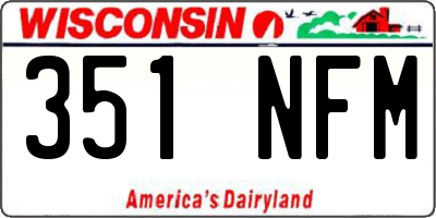 WI license plate 351NFM