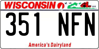 WI license plate 351NFN