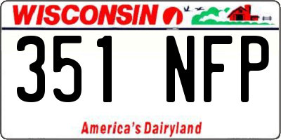 WI license plate 351NFP
