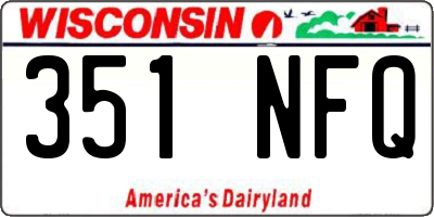 WI license plate 351NFQ