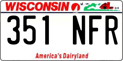 WI license plate 351NFR