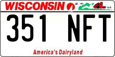 WI license plate 351NFT