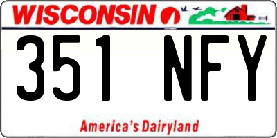 WI license plate 351NFY