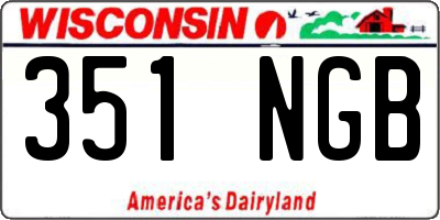 WI license plate 351NGB