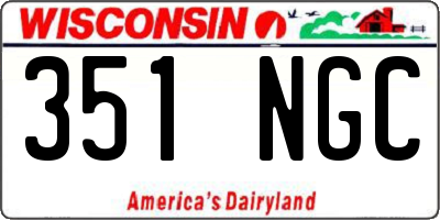 WI license plate 351NGC
