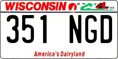 WI license plate 351NGD