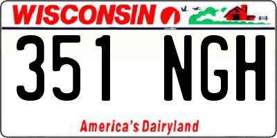 WI license plate 351NGH