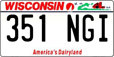 WI license plate 351NGI