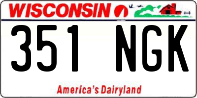 WI license plate 351NGK