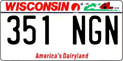 WI license plate 351NGN