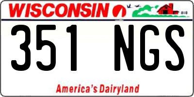 WI license plate 351NGS