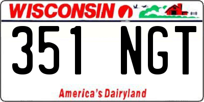 WI license plate 351NGT
