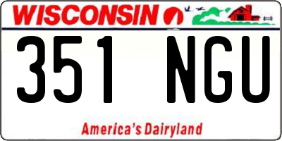 WI license plate 351NGU