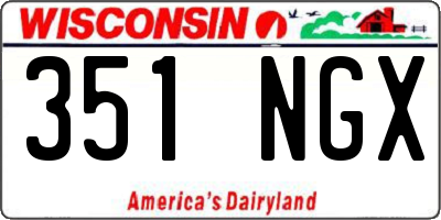 WI license plate 351NGX