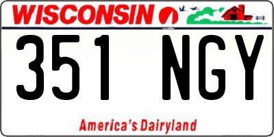 WI license plate 351NGY