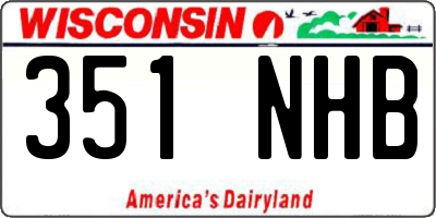 WI license plate 351NHB