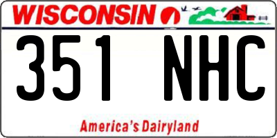 WI license plate 351NHC