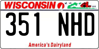 WI license plate 351NHD