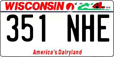 WI license plate 351NHE