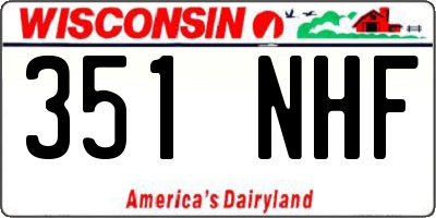 WI license plate 351NHF
