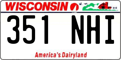 WI license plate 351NHI