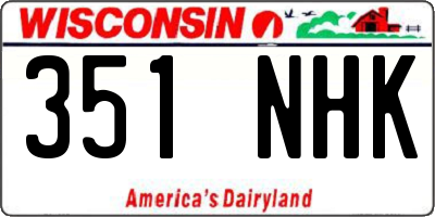 WI license plate 351NHK