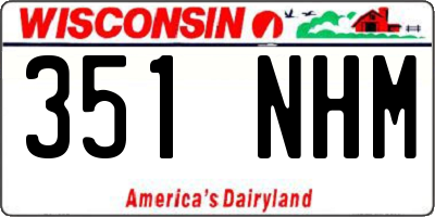 WI license plate 351NHM