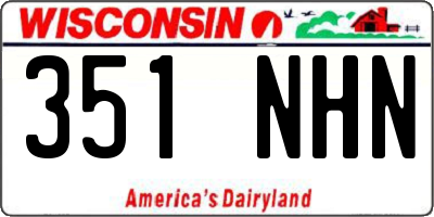 WI license plate 351NHN