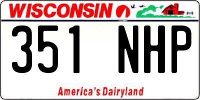 WI license plate 351NHP