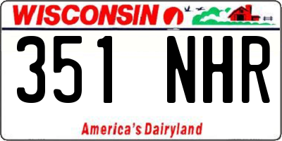 WI license plate 351NHR